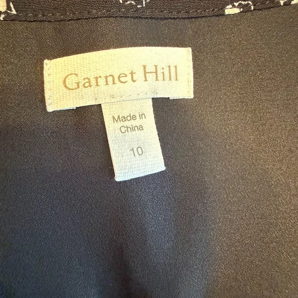 Garnet Hill Dress 10 Black‎ Floral Baby Doll Pockets Drop Waist Long Sleeve EUC - Image 6