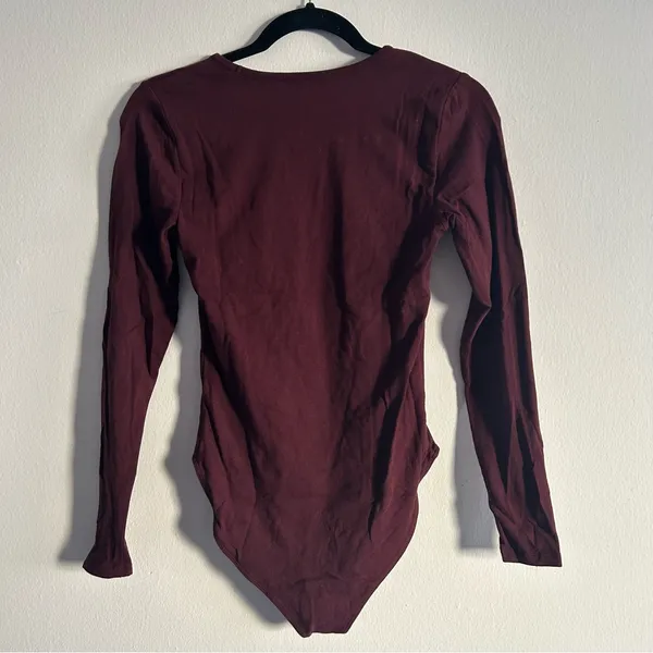Old Navy • Maroon Long Sleeve Bodysuit - Image 2
