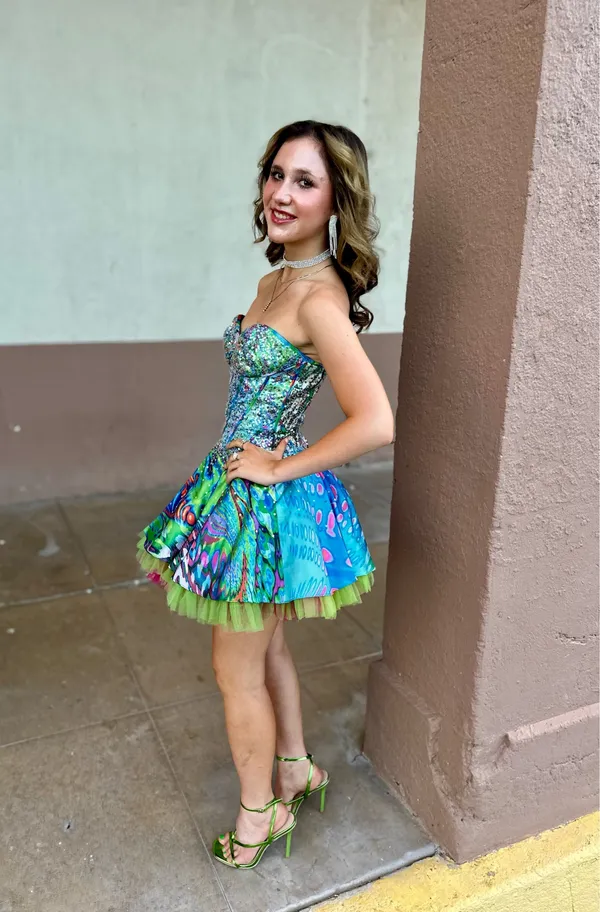 Jovani Beautiful hoco dress multicolor - Image 2