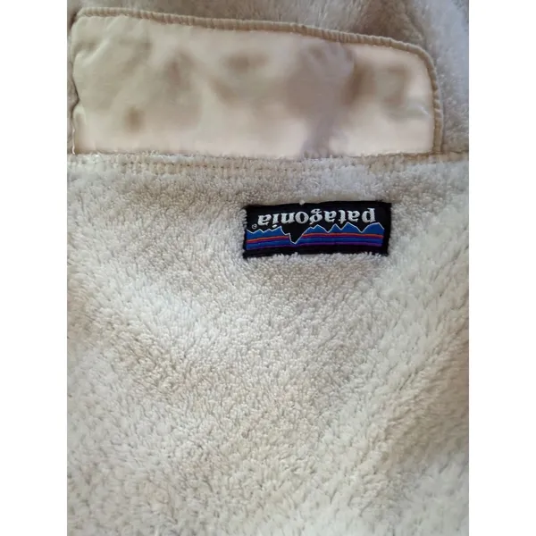 Patagonia Re-Tool Snap-T‎ Fleece Pullover Cream White Womens Medium Polartec - Image 2