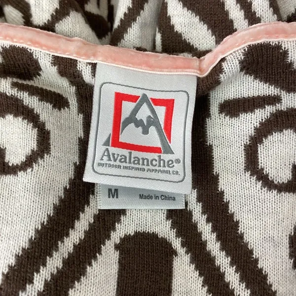 Avalanche Brown & White Long Sleeve Zip Up Hoody Sweater M - Image 5