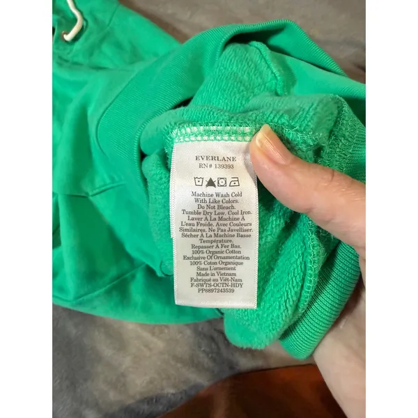 NWT Everlane Track 100% Organic‎ Cotton Full Zip Hoodie Crop Jade Green Size XXS - Image 8
