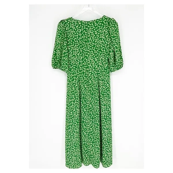 WAYF Green‎ Floral Midi Dress Women's Size M Garden Party - Image 3