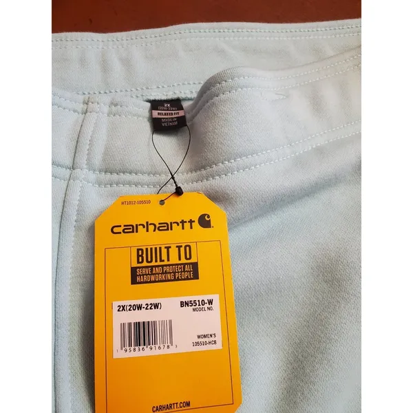 Women’s Carhartt Relaxed Fit Jogger Sweatpants baby blue BN5510-W 2X 20W-22W - Image 8