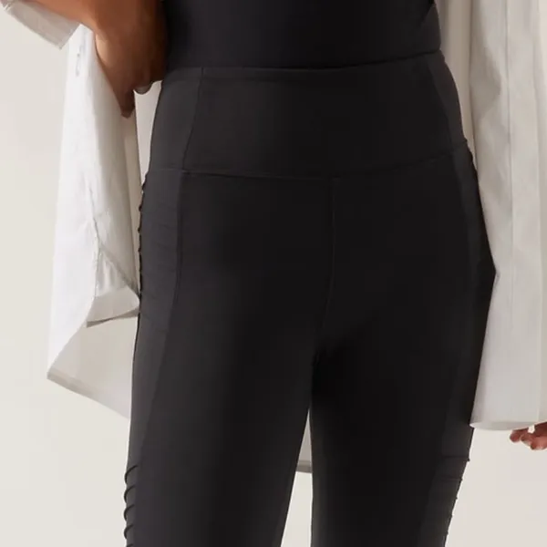 Athleta Delancey Moto Black Tight Legging Pant W-800 Sz S - Image 2