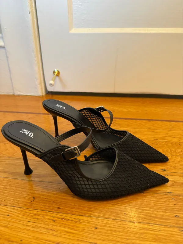 Zara Lace black heel / mule - Image 3