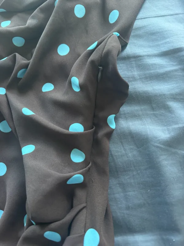 ZARA Brown Polka Dot Mini Dress - Image 3
