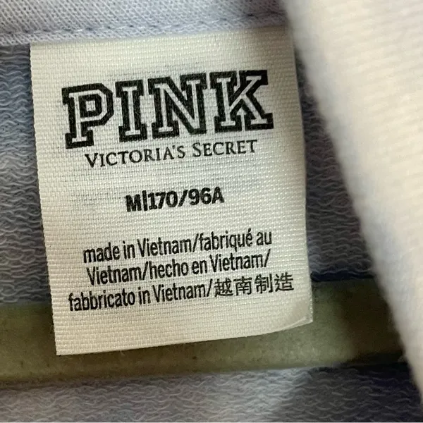 PINK Victoria's Secret Women’s Turtleneck Sweater - Blue and White - Image 2