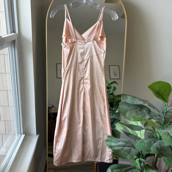 Satin Cowl Neck Midi Dress - Image 4