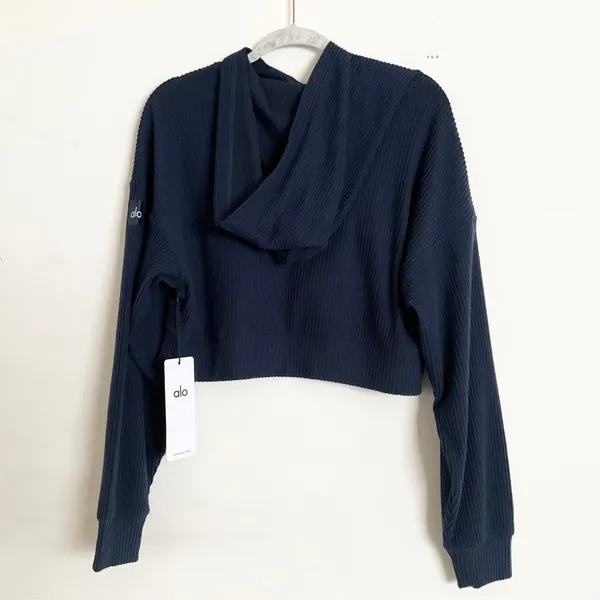 Alo Yoga Muse Hoodie Navy S - Image 5