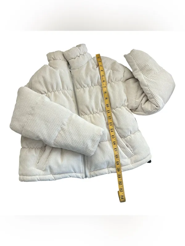Hollister Cream Corduroy Puffer Jacket - Image 3