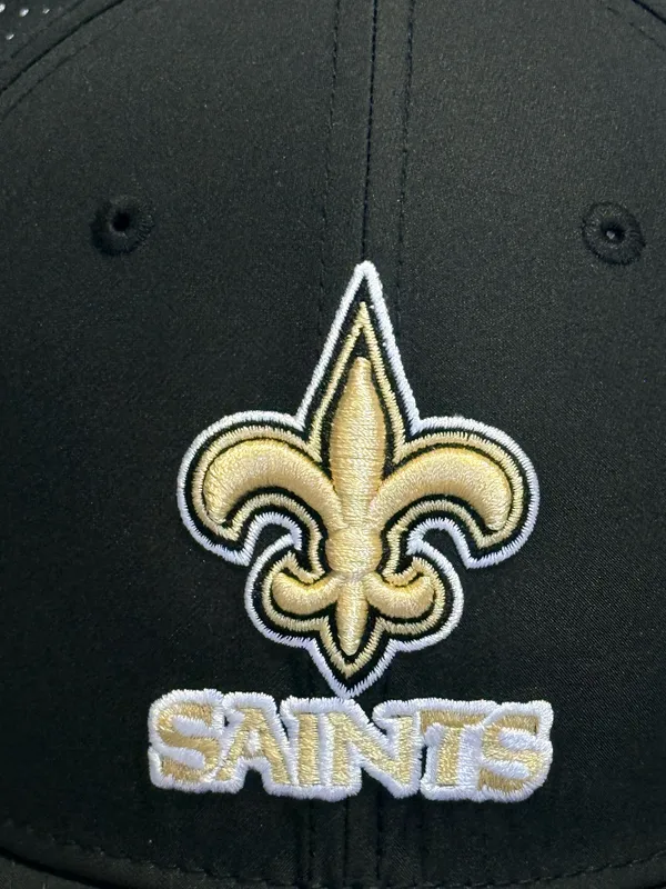 New Era Men's New Orleans Saints Night Black 39Thirty Fitted Hat size Med/Large - Image 3
