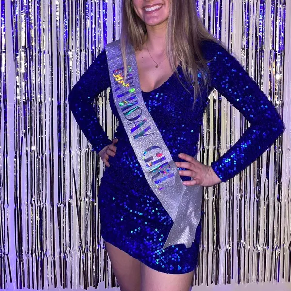Motel Rocks Blue Sequin Mini Dress - Image 4