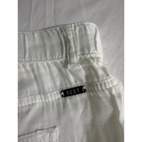 Roxy Womens White Cotton Gauze Shorts XL Elastic lllWaist Braided Drawstring - Image 5