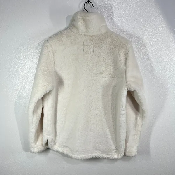Abercrombie Fitch Women's‎ Sherpa Fleece 1/4 Zip PulloverJacket Cream Size Small - Image 2