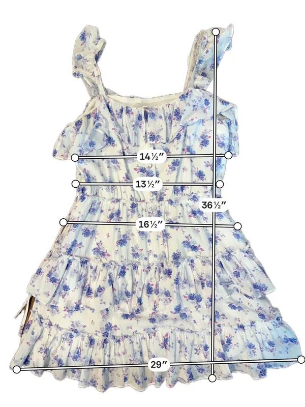LoveShackFancy x Target Lou Tiered Ruffle Mini Dress Purple Floral Size M - Image 5