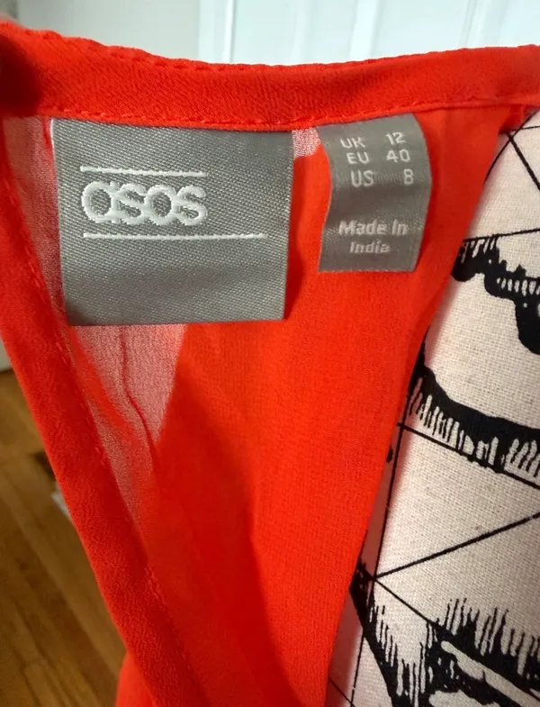 ASOS Pleated Maxi Dress Draped Balloon Cutout Sleeves Sz 8 vibrant flowy - Image 6