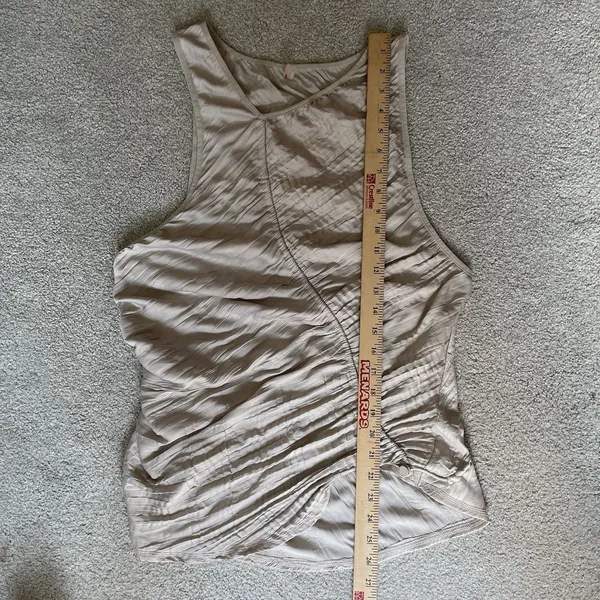 Free People Movement Ruched Drawcord Athletic Tank Top Beige Women's Size Small - Image 10