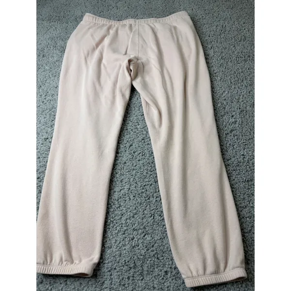 New York & Company Womens Blush Pink Fleece Jogger Sweatpants Size L Drawstring - Image 3