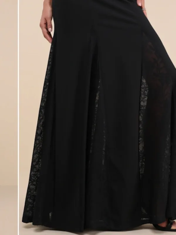 LULU's Sexy Lace FLowy Prom Wedding Modern Chic Mermaid Maxi Dress - Image 2