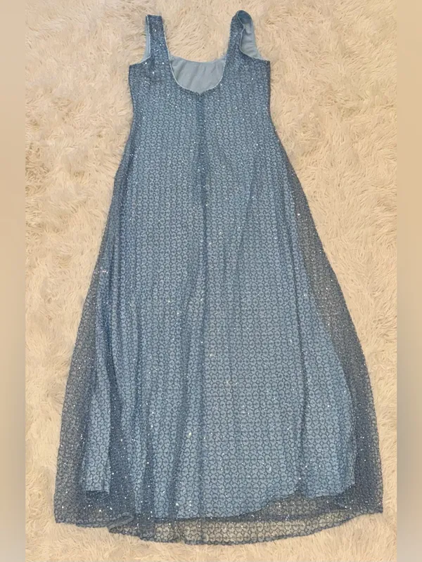 NEW HELSI Jackie Floral Beaded Baby Blue Gown Sz L - Image 6