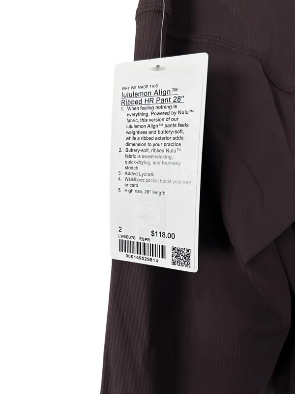 Lululemon Align™ High-Rise Ribbed Pant 28" Size 2 Espresso - Image 7