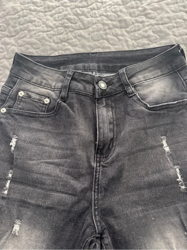 Slim Fit Distressed Women’s Black Jeans - Image 2