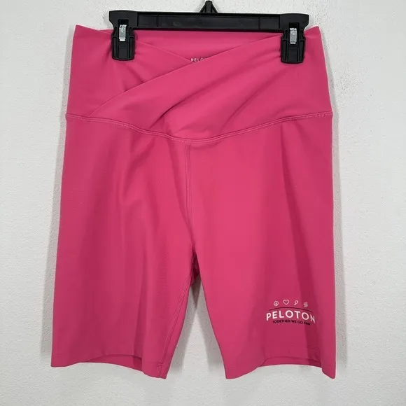 Peloton High Waisted Biker‎ Shorts Pink Size M Workout Athletic Spinning Cycling - Image 2