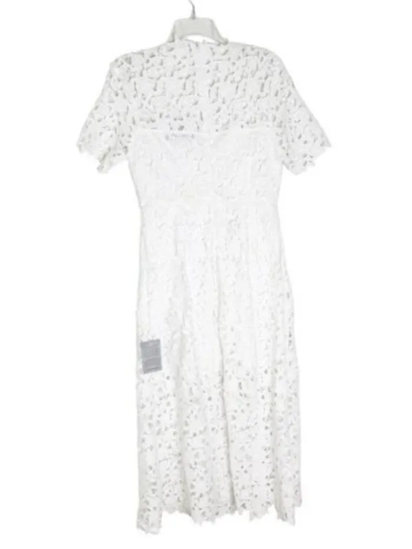 NWT Endless Rose Lace Short Sleeve Midi Dress White Size S - Image 6