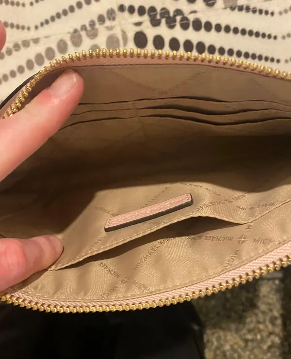 Michael Kors genuine leather soft pink large zip clutch wristlet - Image 3