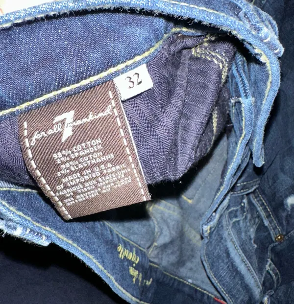7 For All Mankind Slim Cigarette Jeans Dark Blue Denim Women's Pockets - Image 5