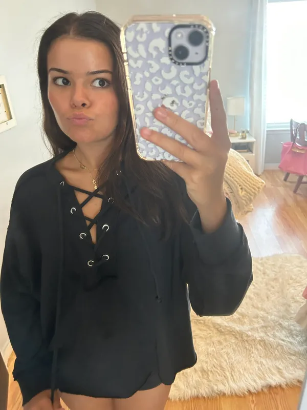 Aerie Black Cropped Crewneck - Image 4