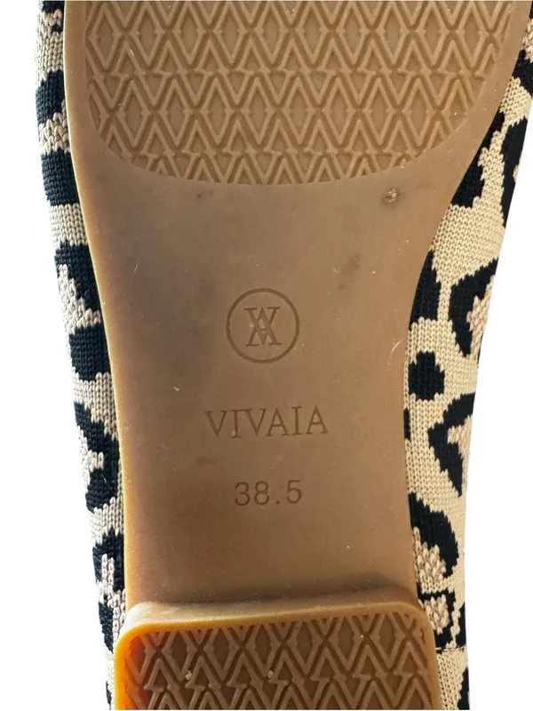 VIVAIA - Margot 2.0 Leopard Knit Square Toe Ballet Flats Sz 7.5 EU 38.5 - Image 5