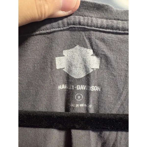 Harley Davidson Graphic Tee Womens Small Gray V-Neck Short Sleeve 1903 Slim Fit - Image 2
