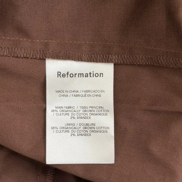Reformation Buckley Strapless Midi Dress Brown Stretch Organic Cotton Size 2 New - Image 9