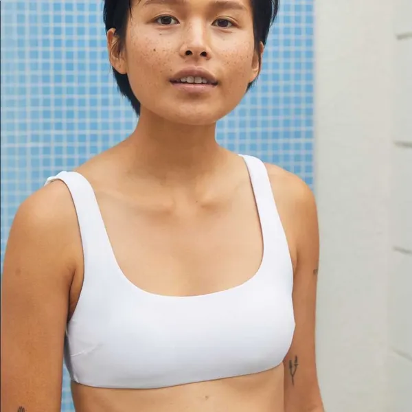 Aerie swim wide scoop bikini top | Off white | Size S - Image 4