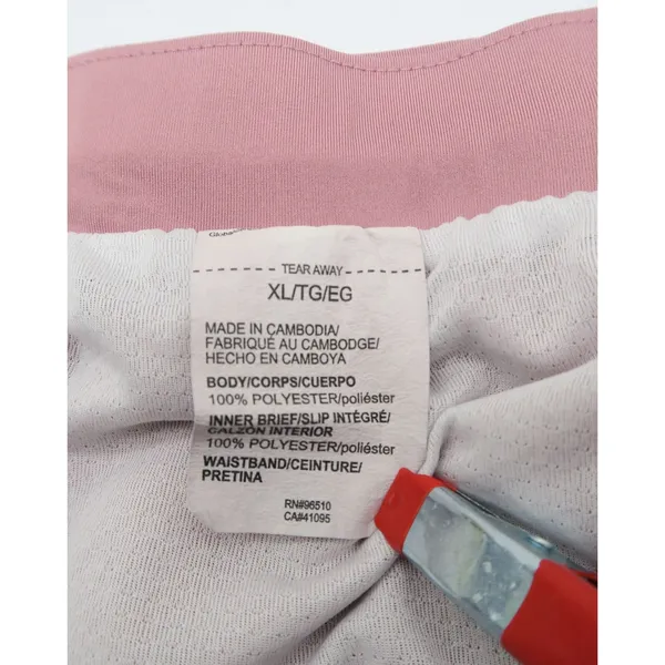 Under Armour HeatGear Fly By Running Shorts Pink White Mesh Womens XL Loose Fit - Image 3