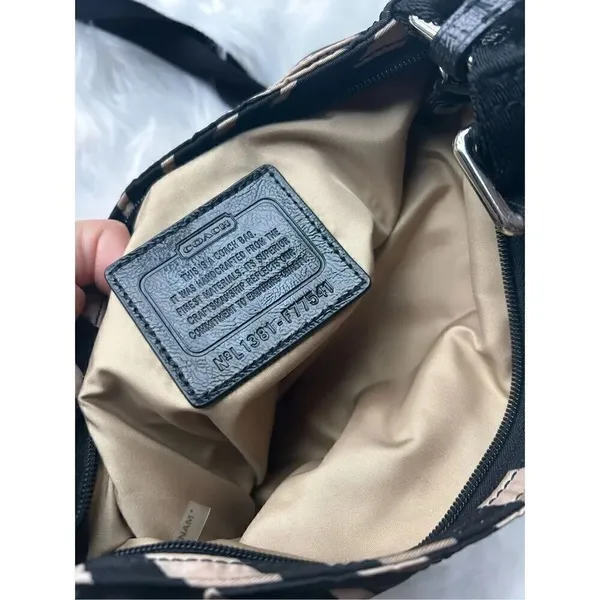 Coach Zebra print Black and Cream Crossbody Bag - Image 5