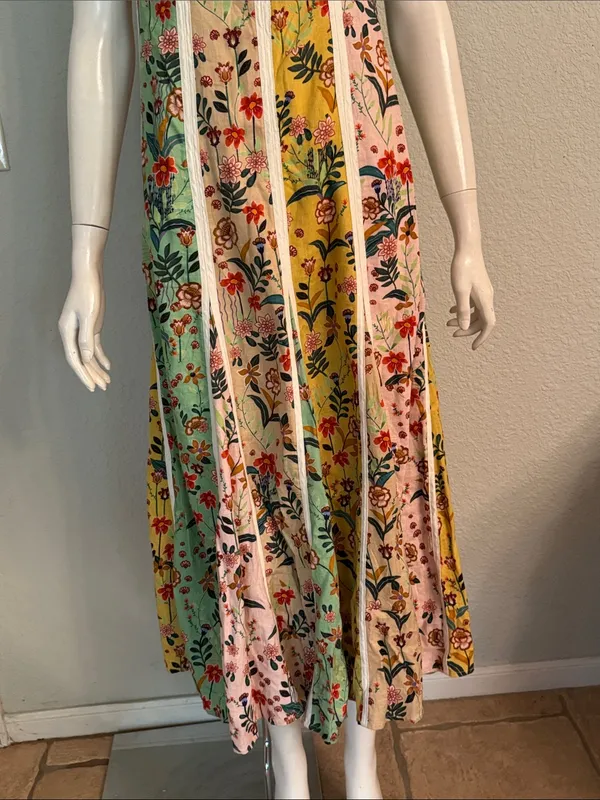 Christian Lacroix Linen Floral Midi Dress | Yellow, Mint & Pink | Size 6🌼💗 - Image 10