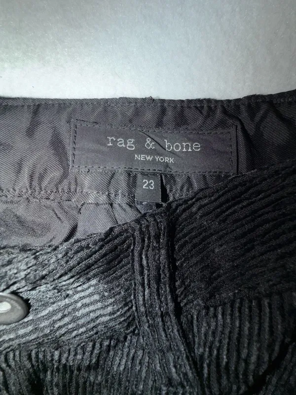 Rag & Bone Black Wide Wale Straight Leg Pants Size 23 - Image 2