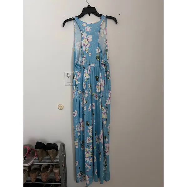New Women’s Maxi Dress Super Soft Blue floral size Large/XL - Image 4