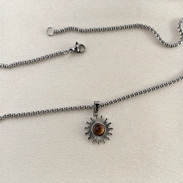 Sun Pendant Necklace for Men Women Streetwear Punk Hip Hop Unisex Necklace - Image 3