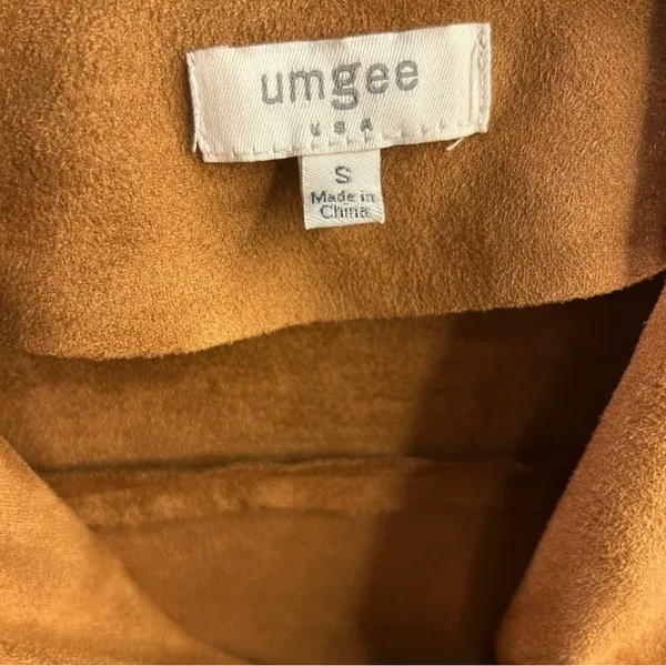 UMGEE Moto Zippered front boho faux suede lightweight Jacket size small - Image 3