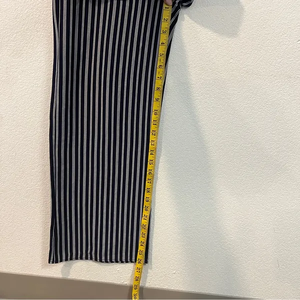 Monteau Crepe Blue &‎ White Striped Flutter Sleeve Jumpsuit Size S - Image 10