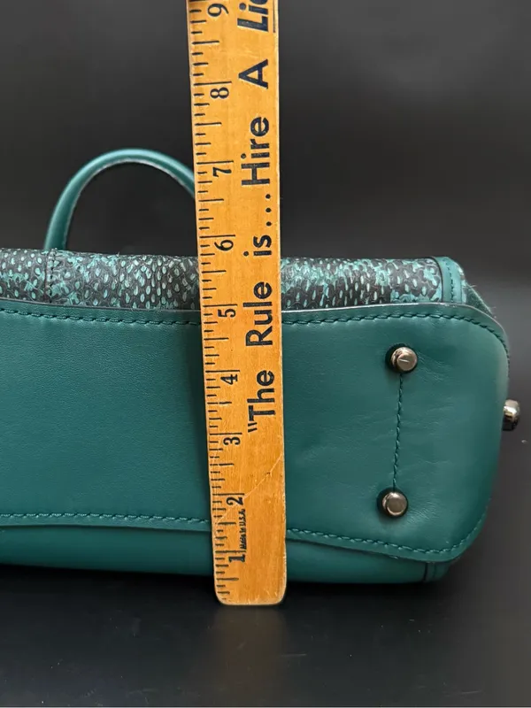 COACH 12086 Green Drifter Snakeskin Top Handle Crossbody Shoulder Bag - Image 11