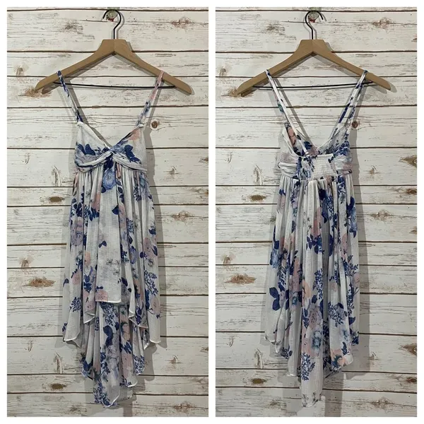 Free People Mirage Floral Printed Babydoll Minidress - White Multi - XS - Image 12