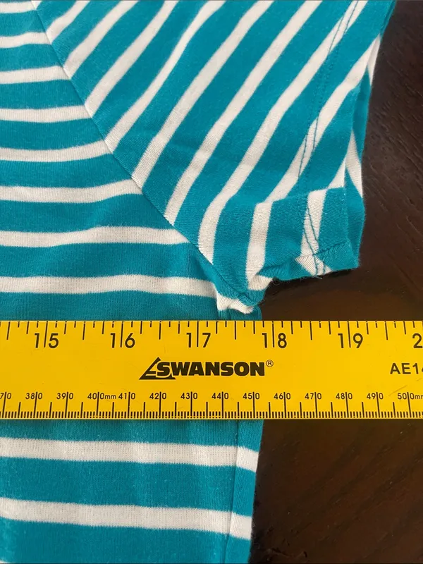Lauren Ralph Lauren Teal blue & White Striped Short Sleeve Tee - Image 2