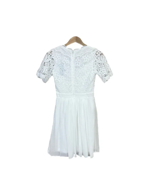 Lulus Lace Boho Dress XS Wedding Shower Rehearsal Bachelorette White Princess - Image 4