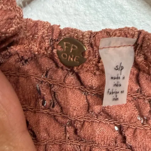 Free People One Copper Adella Crochet Lace Bralette Sz S - Image 5