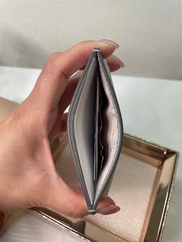 Kate Spade Silver Glitter Slim Card Holder Silver Lunar Light NWT - Image 10